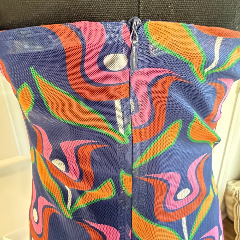 Dolls Kill Delia’s halter Maxi dress Y2K retro Psychedelic print women’s large - Picture 6 of 12